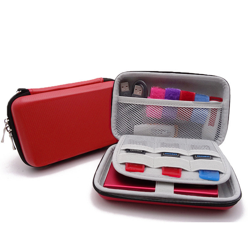 Portable Hard Drive Case EVA Shockproof Storage Organizer for External HDD SSD Data Cables - Travel Tech Accessories Pouch
