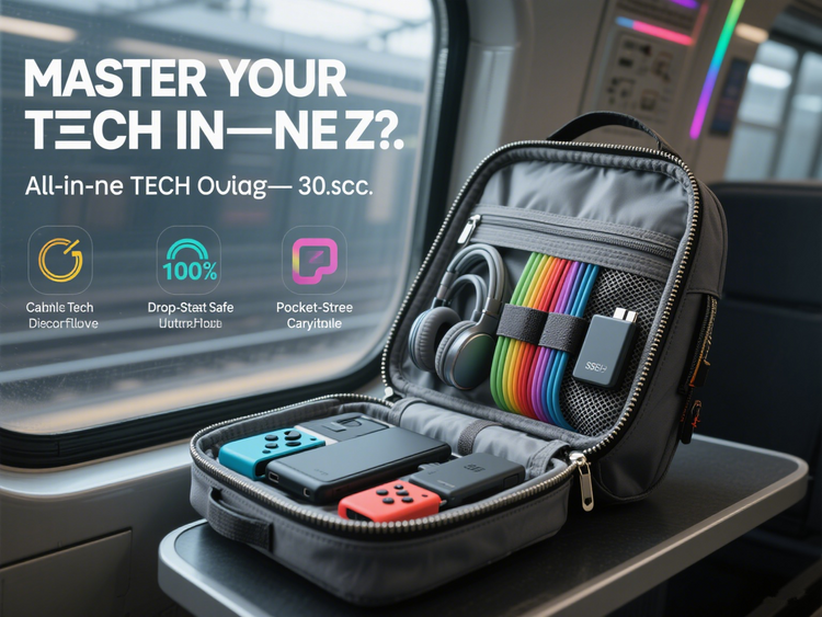 All-in-One Tech Organizers case for cables, drives and gadgets. Features cable management, protective sleeves and device pockets. Durable, travel-friendly design for professionals.