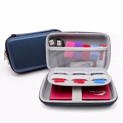 Portable Hard Drive Case EVA Shockproof Storage Organizer for External HDD SSD Data Cables - Travel Tech Accessories Pouch