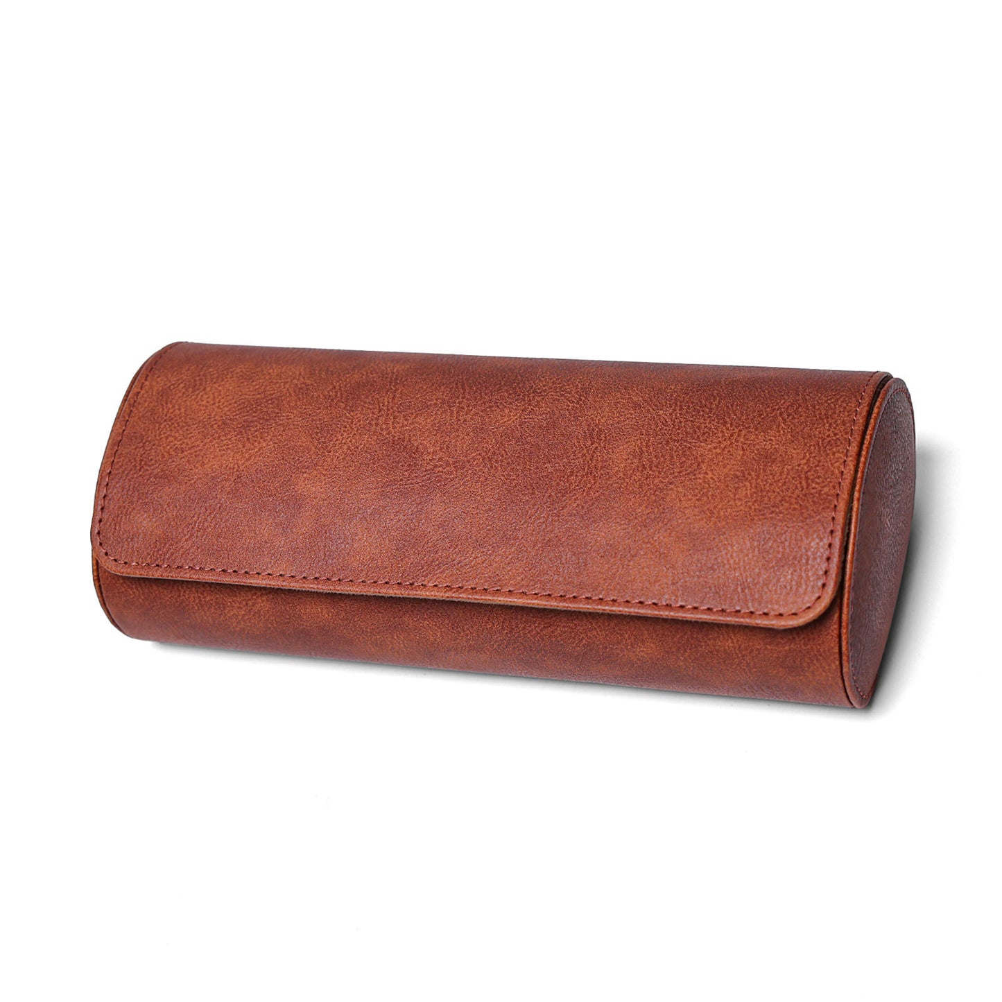 Classic Genuine Leather Watch Box - Top Grain Cowhide 3-Slot Watch Display Case